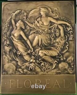 Medaille Plaque En Bronze Lamourdedieu Art Nouveau Art Deco Femme Nue Floreal