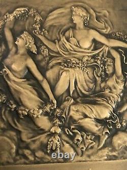 Medaille Plaque En Bronze Lamourdedieu Art Nouveau Art Deco Femme Nue Floreal