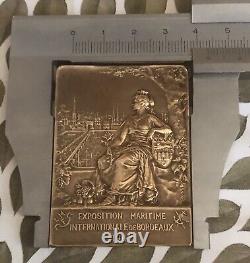 Médaille Plaque En Bronze Par Dubois Bordeaux Art Deco Nouveau Medal