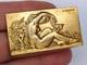 M&eacute;daille Broche Bronze Dor&eacute; Art D&eacute;co Nu F&eacute;minin G Grouzat Vintage Medal Nude