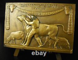 Médaille c1930 art déco marchands de bestiaux livestock dealers R Cochet medal
