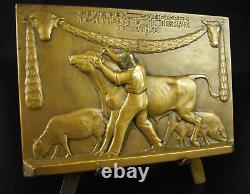 Médaille c1930 art déco marchands de bestiaux livestock dealers R Cochet medal