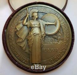 Médaille maçonnique art deco femme Raoul Bénard Assurance La Providence Medal