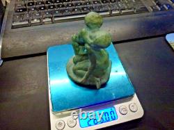 Mère et enfant bronze France art deco, signé Bofill, patine verte, P 265g, H 8cm