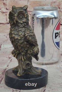 Milos Bronze Chouette Sculpture Main de Collection Art Déco Statue Solde