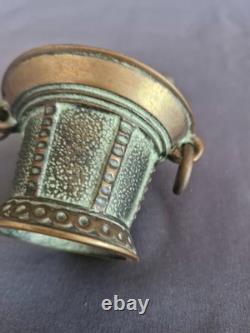 Mortier pilon bronze signé Max Le Verrier Art Déco France 1930