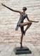 Musée Qualité Bronze Sculpture Signée Collett Danseuse Art Déco Figurine Statue