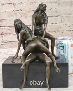 Neuf Bronze Sculpture Chair Art Statue, Femelle Man Femme Érotique Qualité Déco