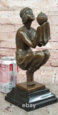 Oblivion (1920) Sculpture Par Georges Duvernet Art Déco Bronze Statue Signé Sale