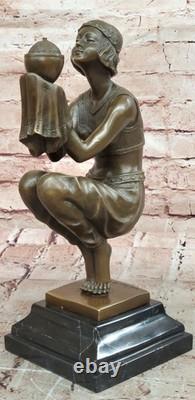 Oblivion (1920) Sculpture Par Georges Duvernet Art Déco Bronze Statue Signé Sale