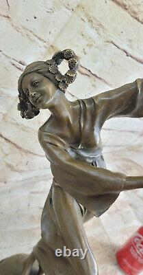 Original Espagnol Gypsy Danseuse Bronze Sculpture Figurine Art Déco Nouveau