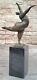 Original Signé Abstrait Ballerine Figurine Bronze Art Déco Sculpture Statue Lrg