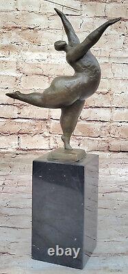 Original Signé Abstrait Ballerine Figurine Bronze Art Déco Sculpture Statue Lrg