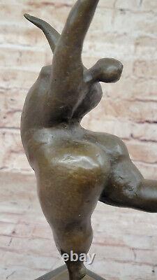 Original Signé Abstrait Ballerine Figurine Bronze Art Déco Sculpture Statue Lrg