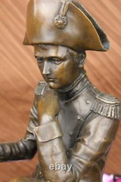 Original Vitaleh Honoring Français Napoléon Bronze Sculpture Art Déco Marbre