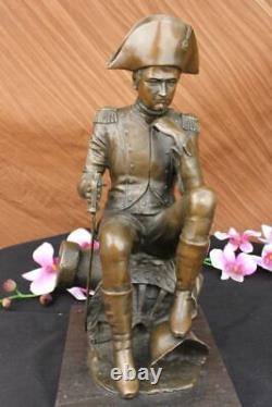 Original Vitaleh Honoring Français Napoléon Bronze Sculpture Art Déco Marbre