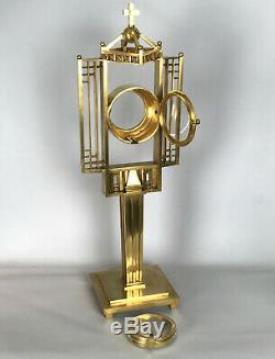 Ostensoir Montagnier Montranse En Bronze Doré Et Vermeil Epoque Art Deco