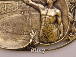 P. Lasserre Jeux Olympiques Paris 1924 Coupelle ovale en bronze Salut