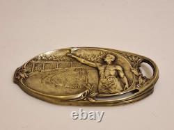 P. Lasserre Jeux Olympiques Paris 1924 Coupelle ovale en bronze Salut