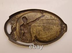 P. Lasserre Jeux Olympiques Paris 1924 Coupelle ovale en bronze Salut