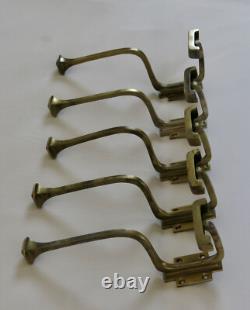 PATERE BRONZE, 5 anciennes patères en bronze, laiton, porte manteaux, Art Déco