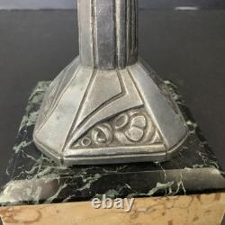 Paire De Cassolettes Art Deco France Marbre Bronze Décoratif Vide Poche 20's
