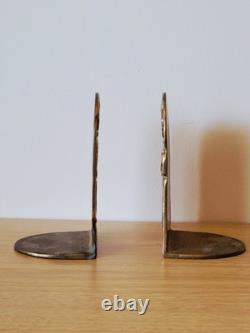 Paire De Serre Livres En Bronze Doré Art Nouveau