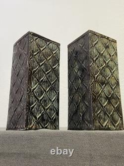 Paire De Vases Art Deco Bronze Design