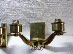 Paire d'applique de lampe ancienne art déco en bronze