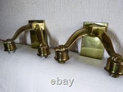 Paire d'applique de lampe ancienne art déco en bronze