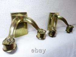 Paire d'applique de lampe ancienne art déco en bronze