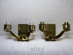 Paire d'applique de lampe ancienne art déco en bronze