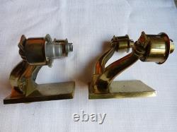 Paire d'applique de lampe ancienne art déco en bronze