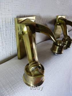 Paire d'applique de lampe ancienne art déco en bronze