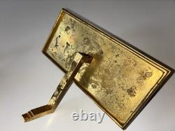 Paire d'appliques art déco en bronze doré a deux lumières