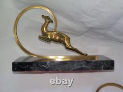 Paire de Serre-livres Gazelle en Bronze Art Déco