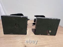 Paire de serre livres Art Déco Janle, Max Le Verrier en fonte d'art et marbre