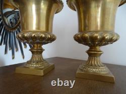 Paire de vase Médicis en bronze anciens, XIX ème