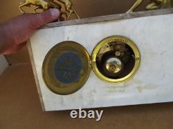 Pendule garniture complète signer VOLTAS en bronze marbre et onyx art deco