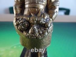 Petite sculpture en bronze doré période Art déco signée DEGRANGE haut. 16cm. TBE