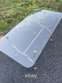 Pied de Table Basse Design Bronze Vintage 1950 Art Deco Verre à Changer
