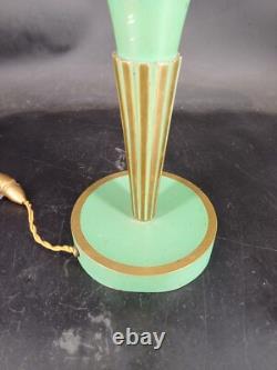 Pied de lampe en bronze Art Déco années 1940-50 PERZEL Ht 39 cm