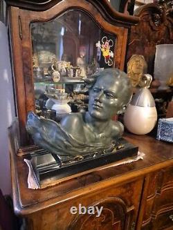 Pierre HUGONNET sculpture Bronze Et Marbre Art Déco 16,7 KG