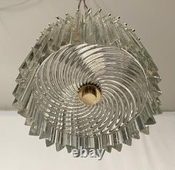 Plafonniers Art Deco Français Moderniste 1930 Bronze Verre Lustre Dlg Venini