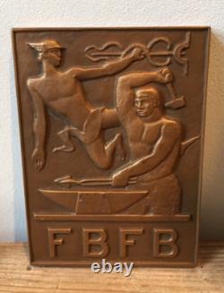 Plaque Bas Relief Art déco Bronze R. Buthaud circa 1940