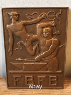 Plaque Bas Relief Art déco Bronze R. Buthaud circa 1940