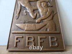 Plaque Bas Relief Art déco Bronze R. Buthaud circa 1940