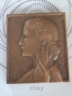 Plaque Bronze Art Deco-Sculpteur Pierre-Alexandre Morlon