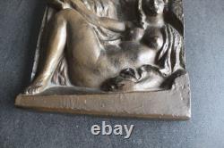 Plaque sclupture bronze art déco OREADE 1932 DNS