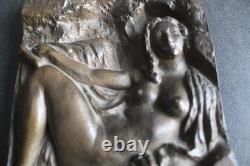 Plaque sclupture bronze art déco OREADE 1932 DNS